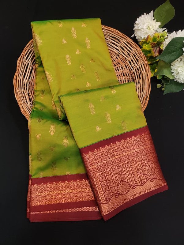 Sundari Semi Silk Saree with elegant zari work for wedding wear