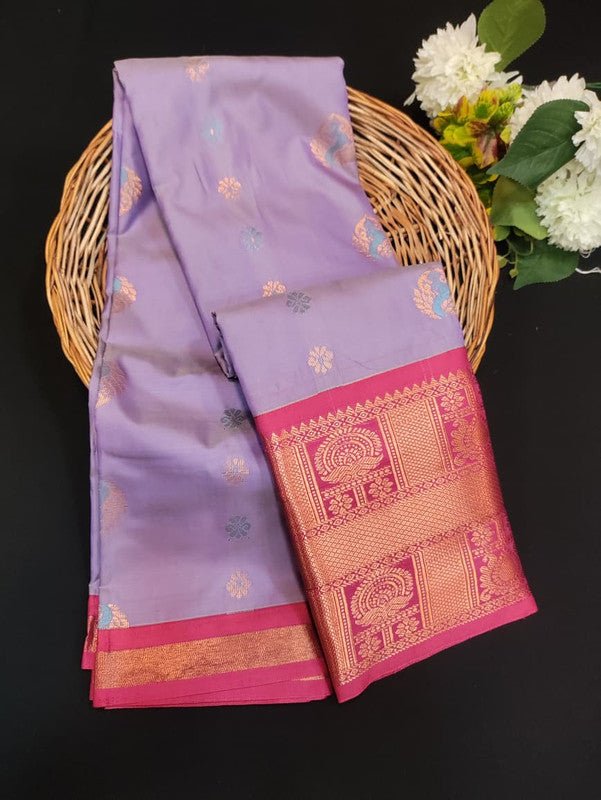 Sundari Semi Silk Saree with elegant zari work for wedding wear