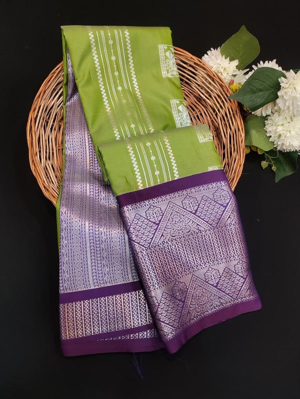 Sundari Semi Silk Saree with elegant zari work for wedding wear