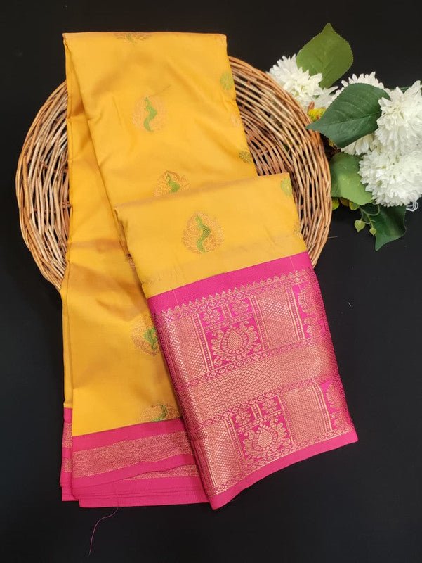 Sundari Semi Silk Saree with elegant zari work for wedding wear