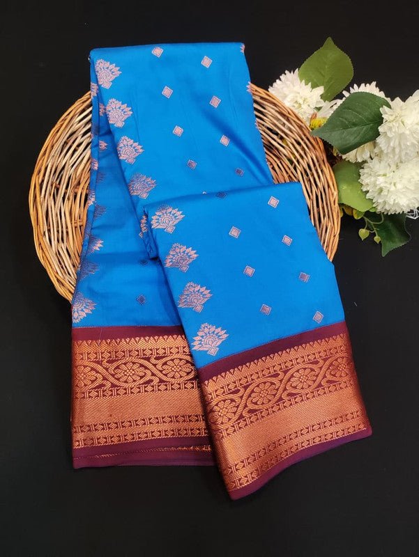 Sundari Semi Silk Saree with elegant zari work for wedding wear