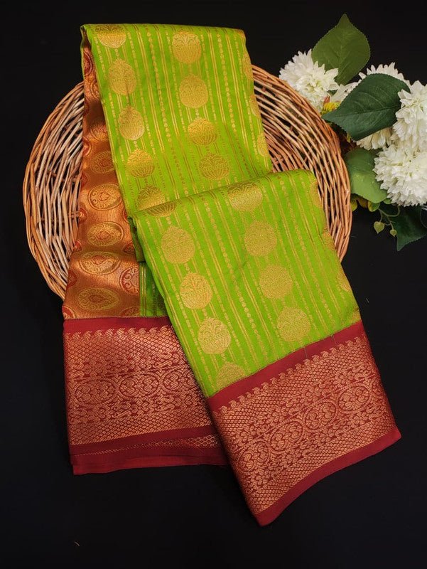 Sundari Semi Silk Saree with elegant zari work for wedding wear