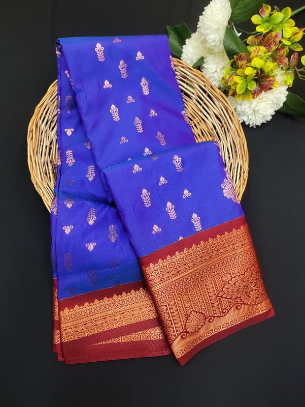Sundari Semi Silk Saree with elegant zari work for wedding wear