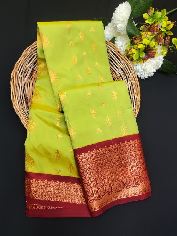 Sundari Semi Silk Saree with elegant zari work for wedding wear
