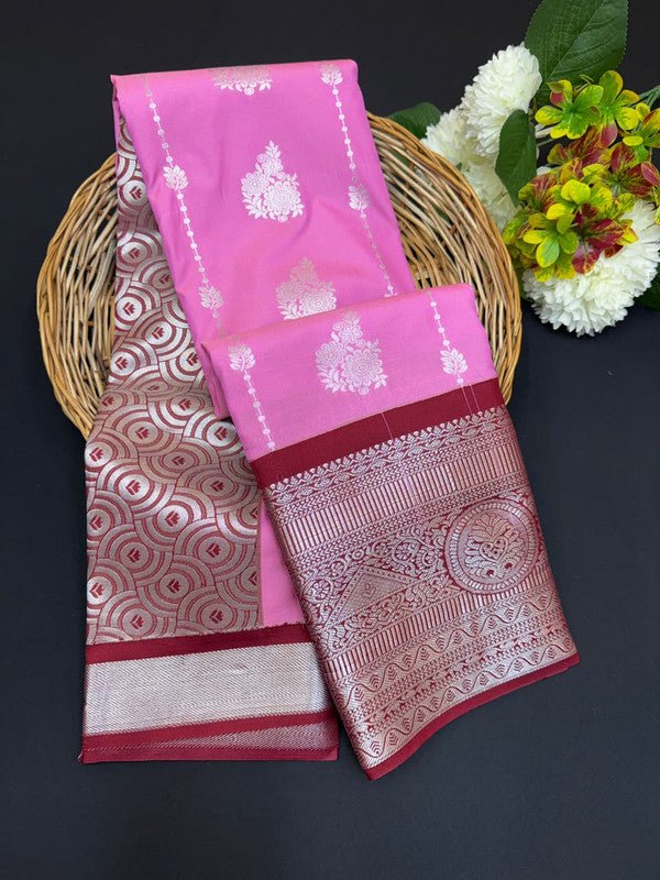 Sundari Semi Silk Saree with elegant zari work for wedding wear