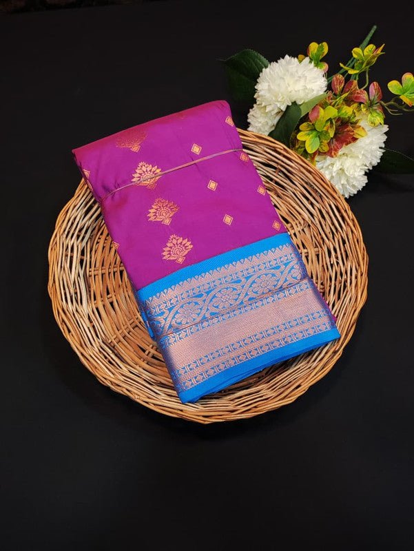 Sundari Semi Silk Saree with elegant zari work for wedding wear