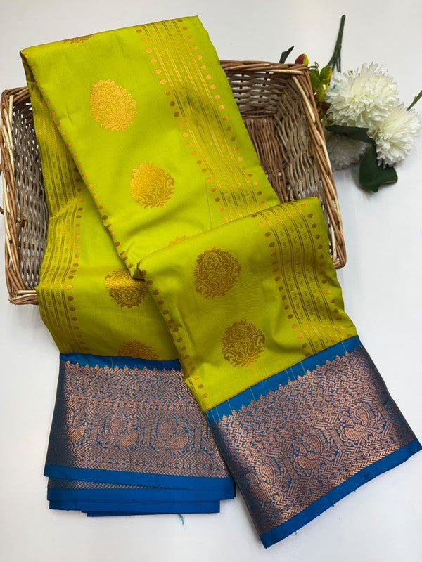 Sundari Semi Silk Saree with elegant zari work for wedding wear