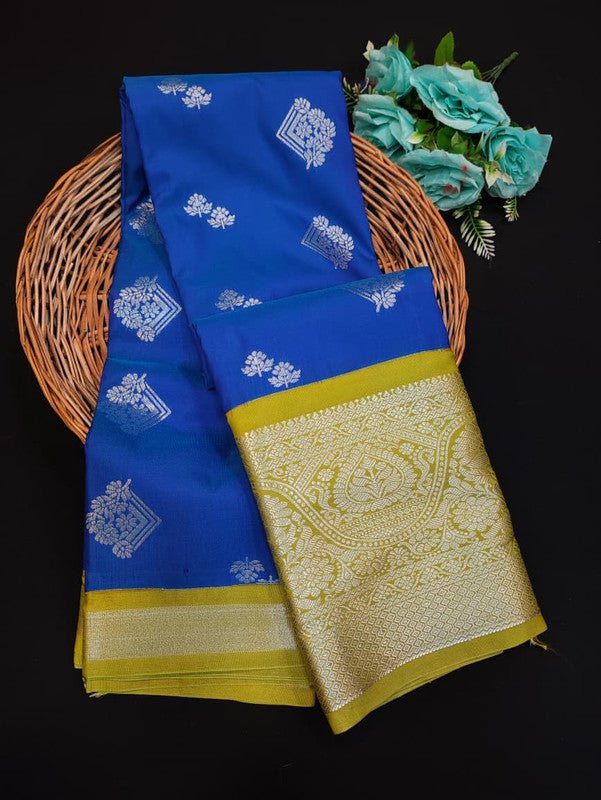 Sundari Semi Silk Saree with elegant zari work for wedding wear