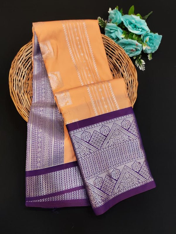 Sundari Semi Silk Saree with elegant zari work for wedding wear