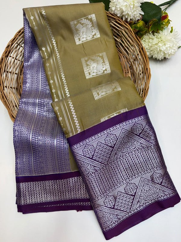 Sundari Semi Silk Saree with elegant zari work for wedding wear
