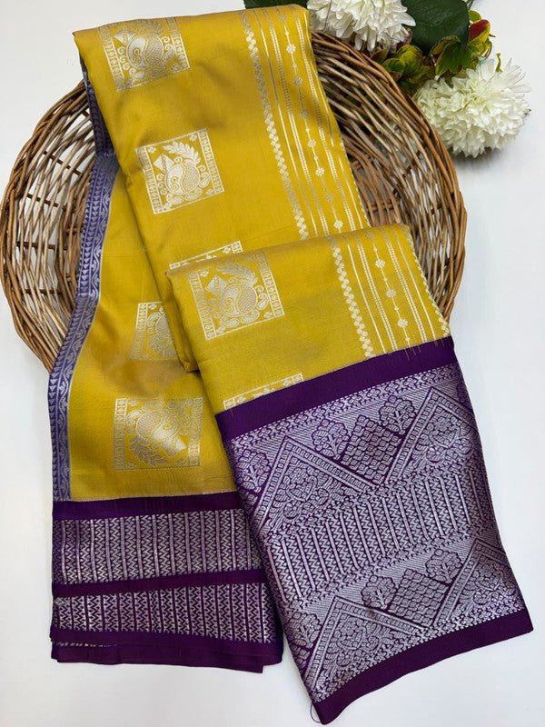 Sundari Semi Silk Saree with elegant zari work for wedding wear
