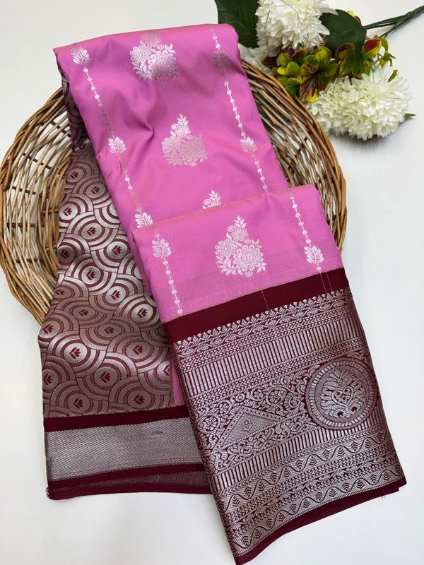 Sundari Semi Silk Saree with elegant zari work for wedding wear