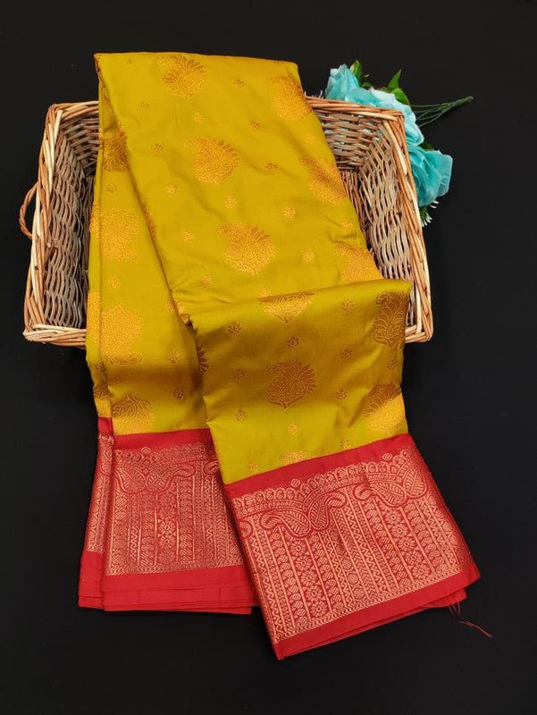 Sundari Semi Silk Saree with elegant zari work for wedding wear