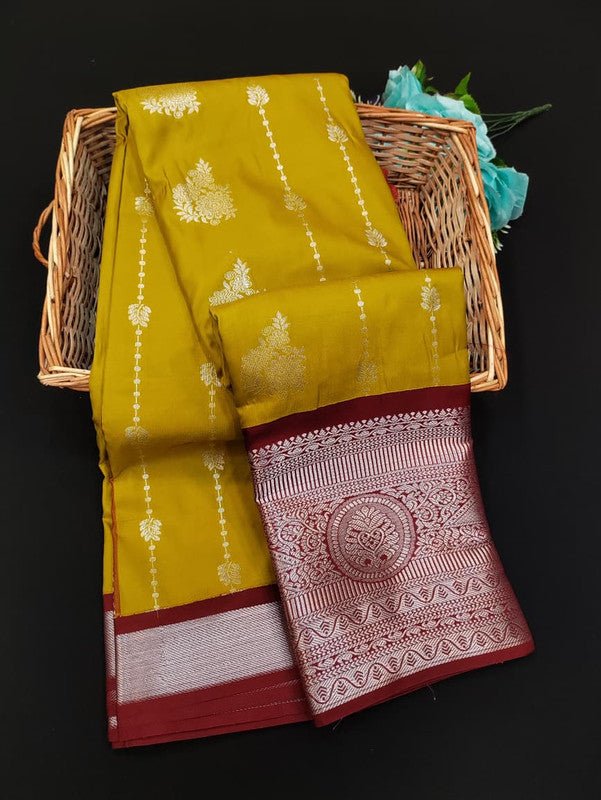 Sundari Semi Silk Saree with elegant zari work for wedding wear