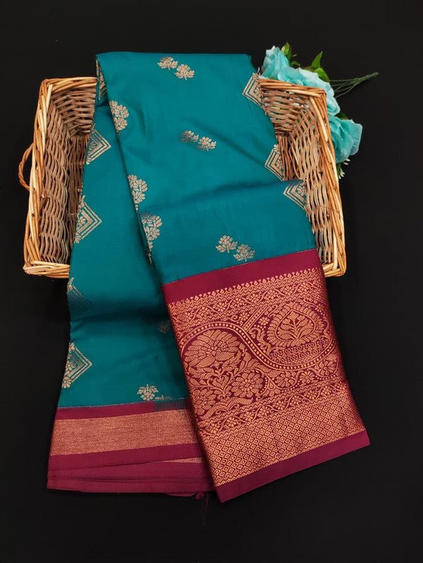 Sundari Semi Silk Saree with elegant zari work for wedding wear