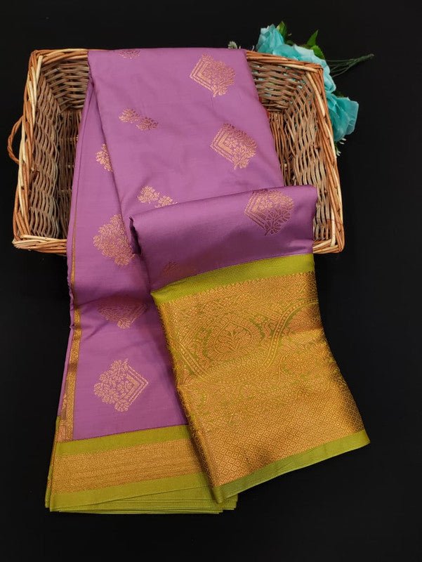 Sundari Semi Silk Saree with elegant zari work for wedding wear