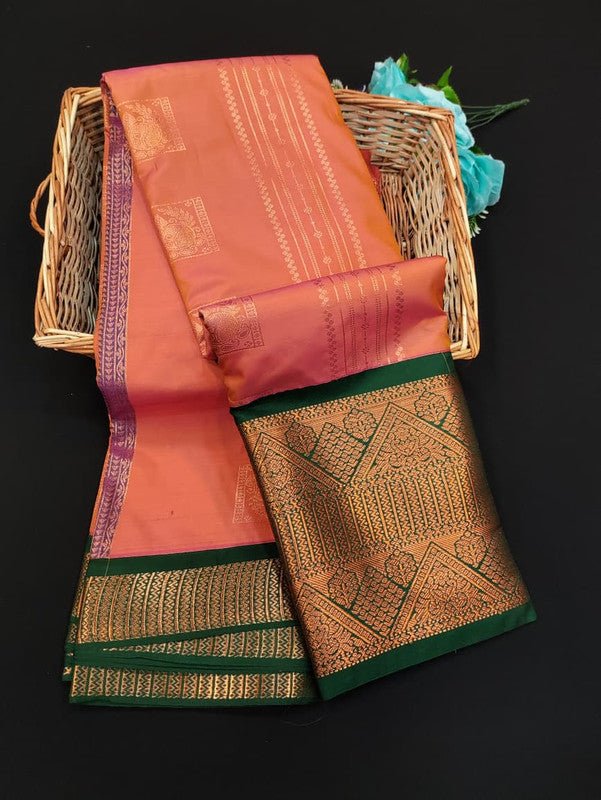 Sundari Semi Silk Saree with elegant zari work for wedding wear