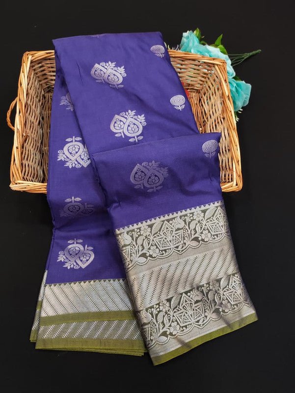 Sundari Semi Silk Saree with elegant zari work for wedding wear
