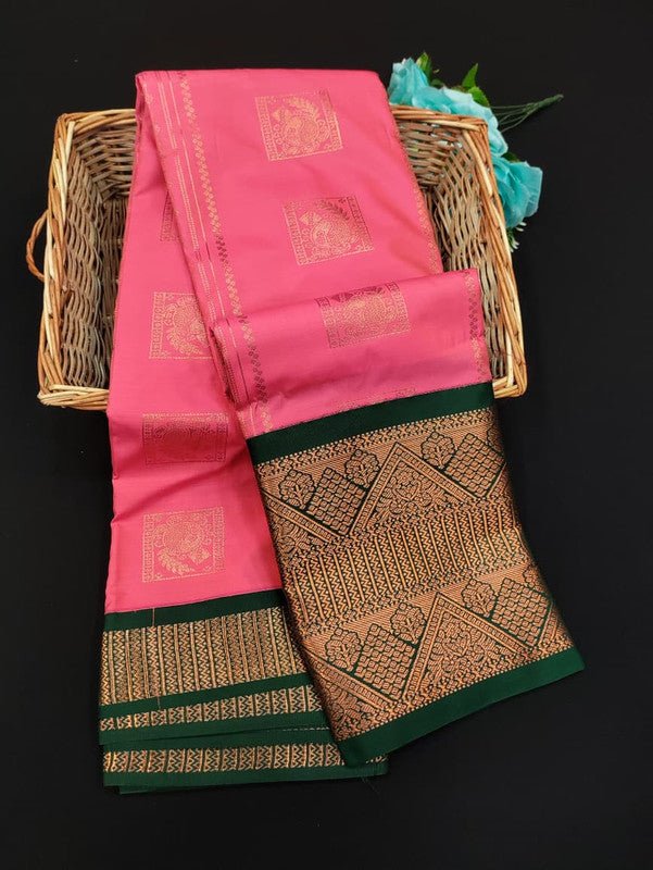 Sundari Semi Silk Saree with elegant zari work for wedding wear