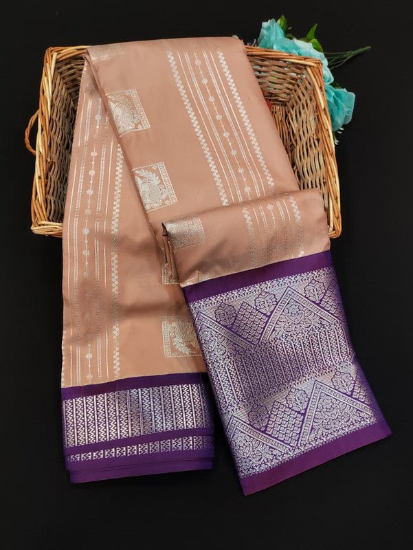 Sundari Semi Silk Saree with elegant zari work for wedding wear
