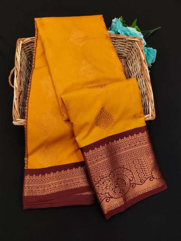 Sundari Semi Silk Saree with elegant zari work for wedding wear