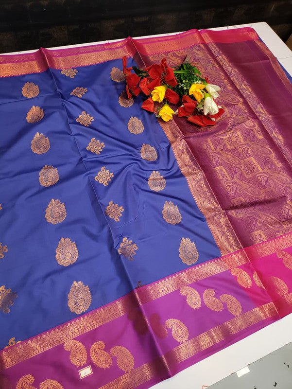 Vani Soft Silk Collection saree in elegant traditional soft silk design for wedding and festive wear from Sri Sakthi Pugazh Tex Salem Tamil Nadu