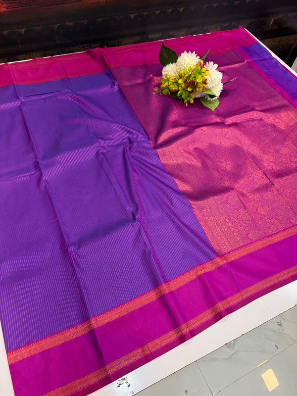 Varalakshmi Silk Zari Saree for Wedding Wear with Plain Blouse