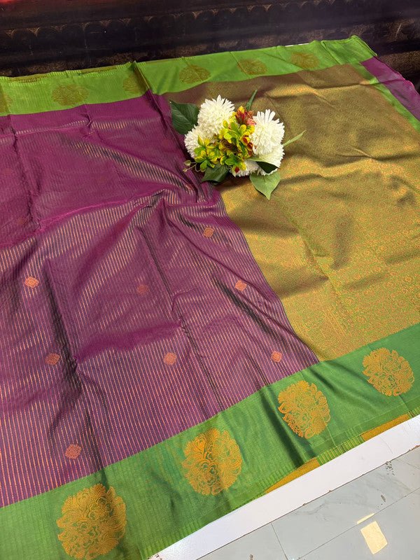 Varalakshmi Silk Zari Saree for Wedding Wear with Plain Blouse
