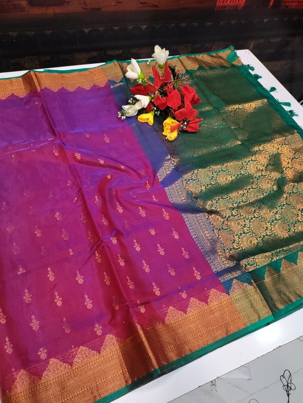 Premium Velvet Silk Saree with Zari Work for Wedding Wear