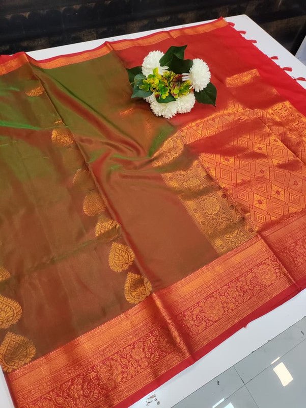 Premium Velvet Silk Saree with Zari Work for Wedding Wear