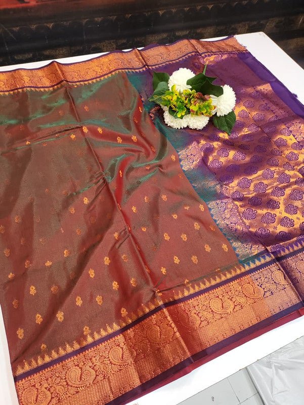 Premium Velvet Silk Saree with Zari Work for Wedding Wear