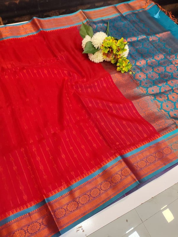 Premium Velvet Silk Saree with Zari Work for Wedding Wear