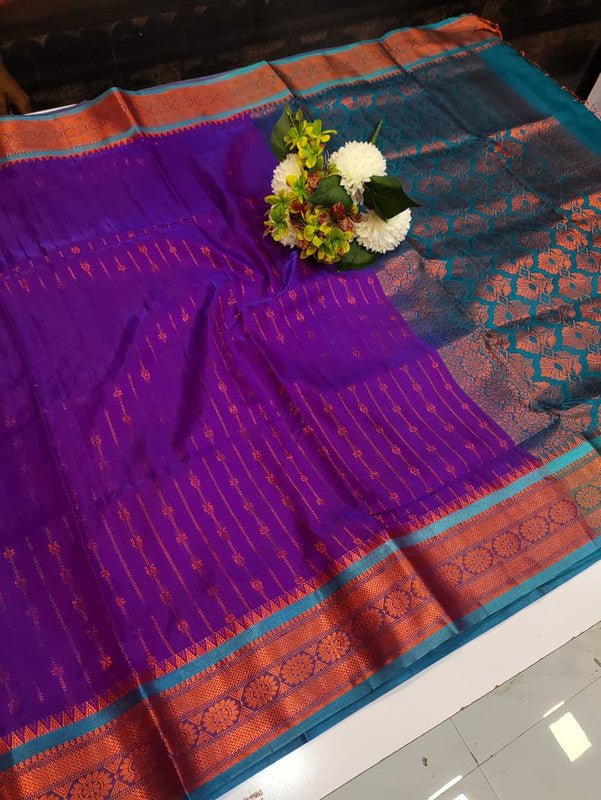 Premium Velvet Silk Saree with Zari Work for Wedding Wear