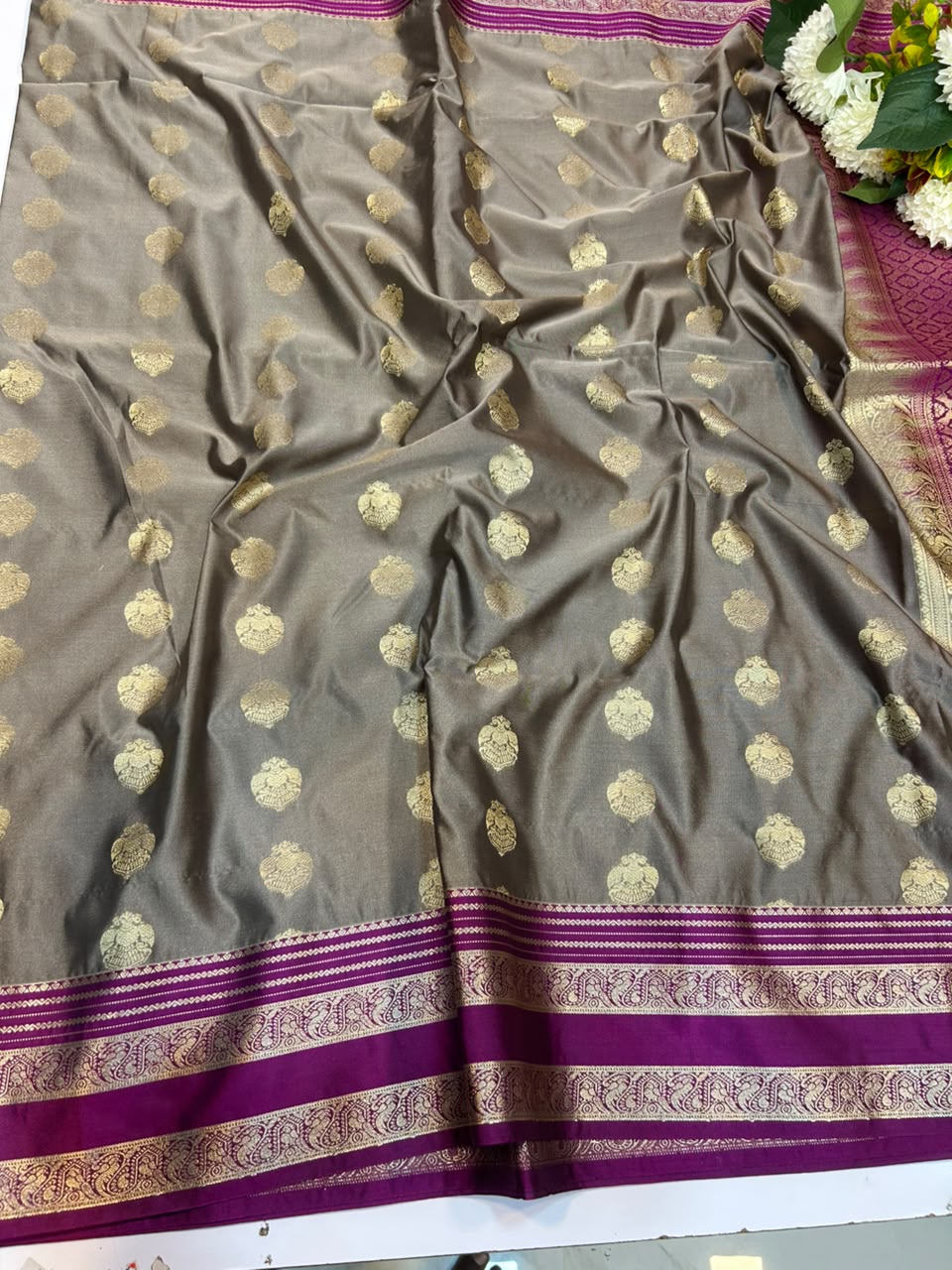 Warm Semi Silk Saree with Zari Silk fabric for festive wear