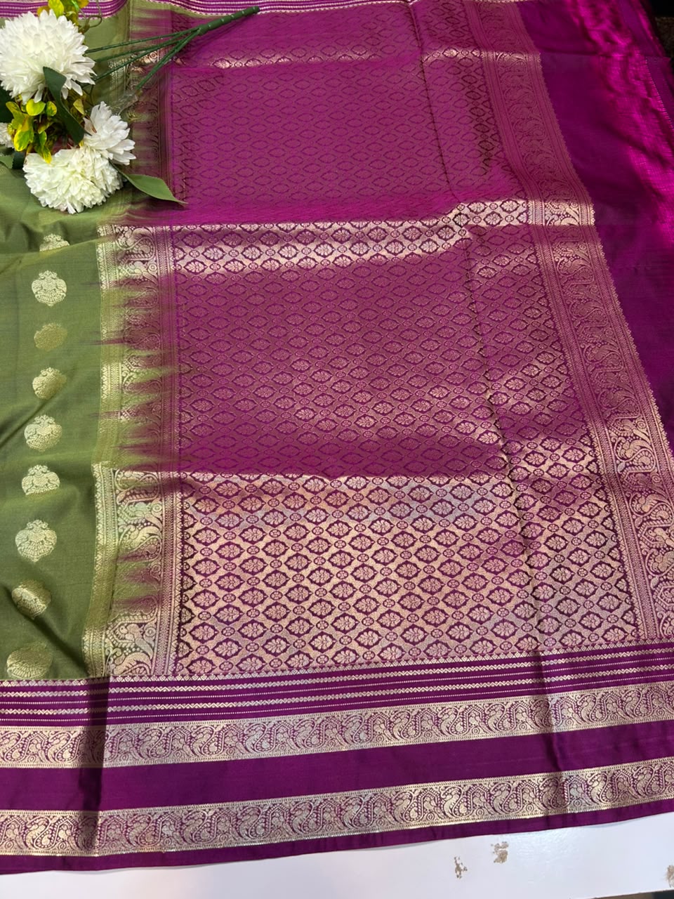 Warm Semi Silk Saree with Zari Silk fabric for festive wear