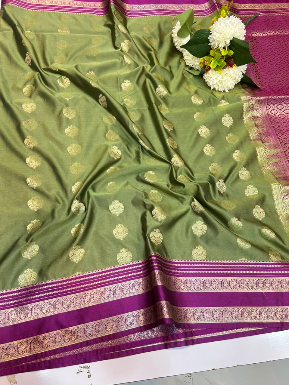 Warm Semi Silk Saree with Zari Silk fabric for festive wear
