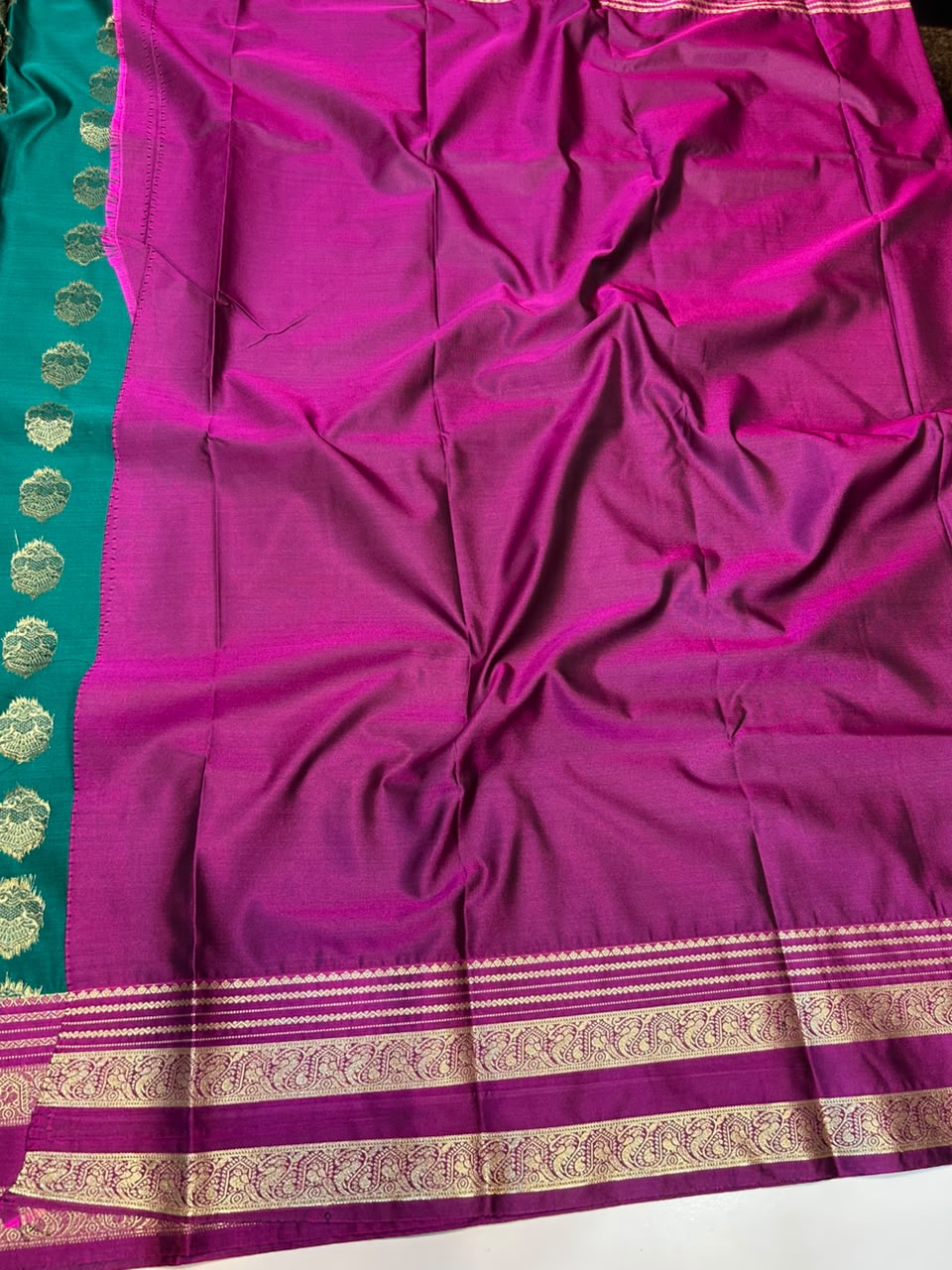Elegant Warm Semi Silk Saree for party wear with plain blouse