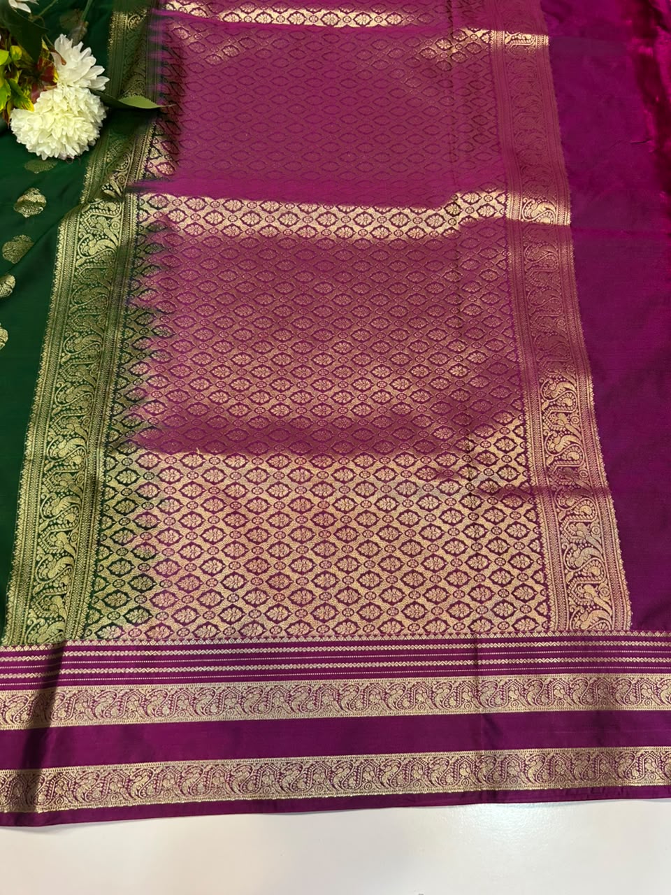 Elegant Warm Semi Silk Saree for party wear with plain blouse