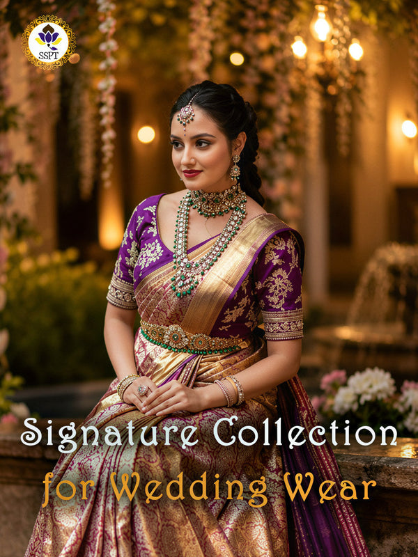 Exclusive Signature Collection [Color] silk saree with zari work for wedding