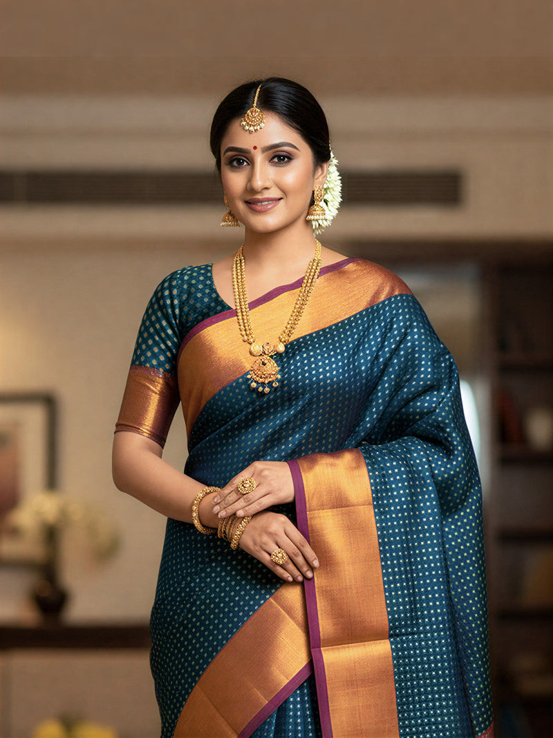 Thousand Butta Saree with elegant traditional woven butta design for festive and wedding wear