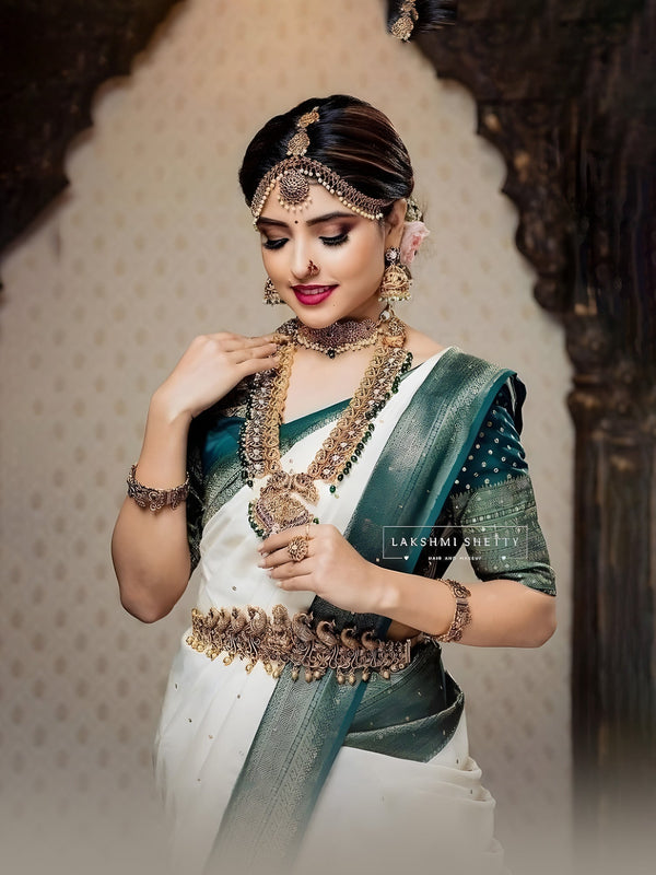 Meenakshi Thirukalyanam Silk Saree with rich traditional bridal design and luxurious silk fabric suitable for weddings and festive occasions.