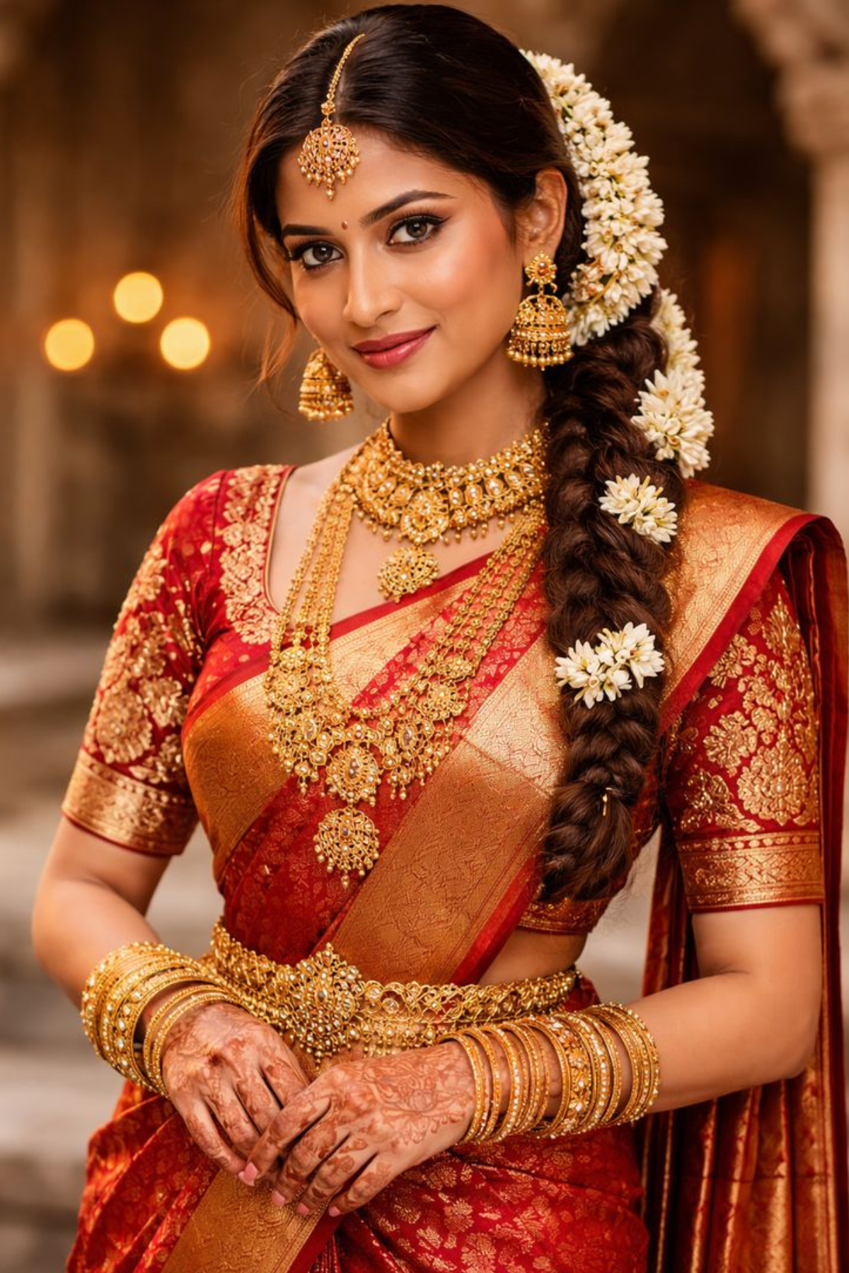 Muhurtham Semi Silk saree for women with elegant traditional design and rich semi silk fabric suitable for weddings bridal wear and festive occasions