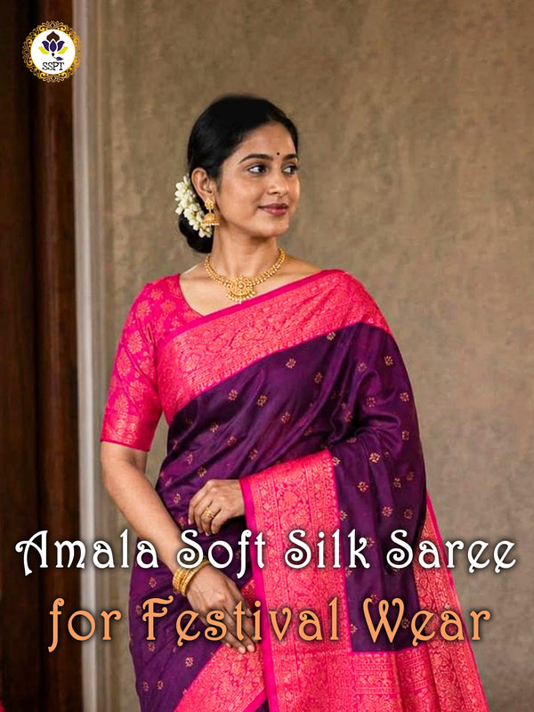 Amala Soft Silk Collection premium soft silk zari saree for festive wear