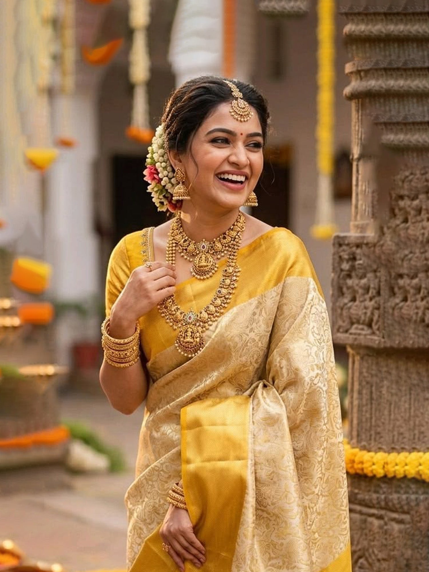 Banarasi Raw Silk Saree with rich traditional weaving design and luxurious silk fabric suitable for weddings and festive occasions.