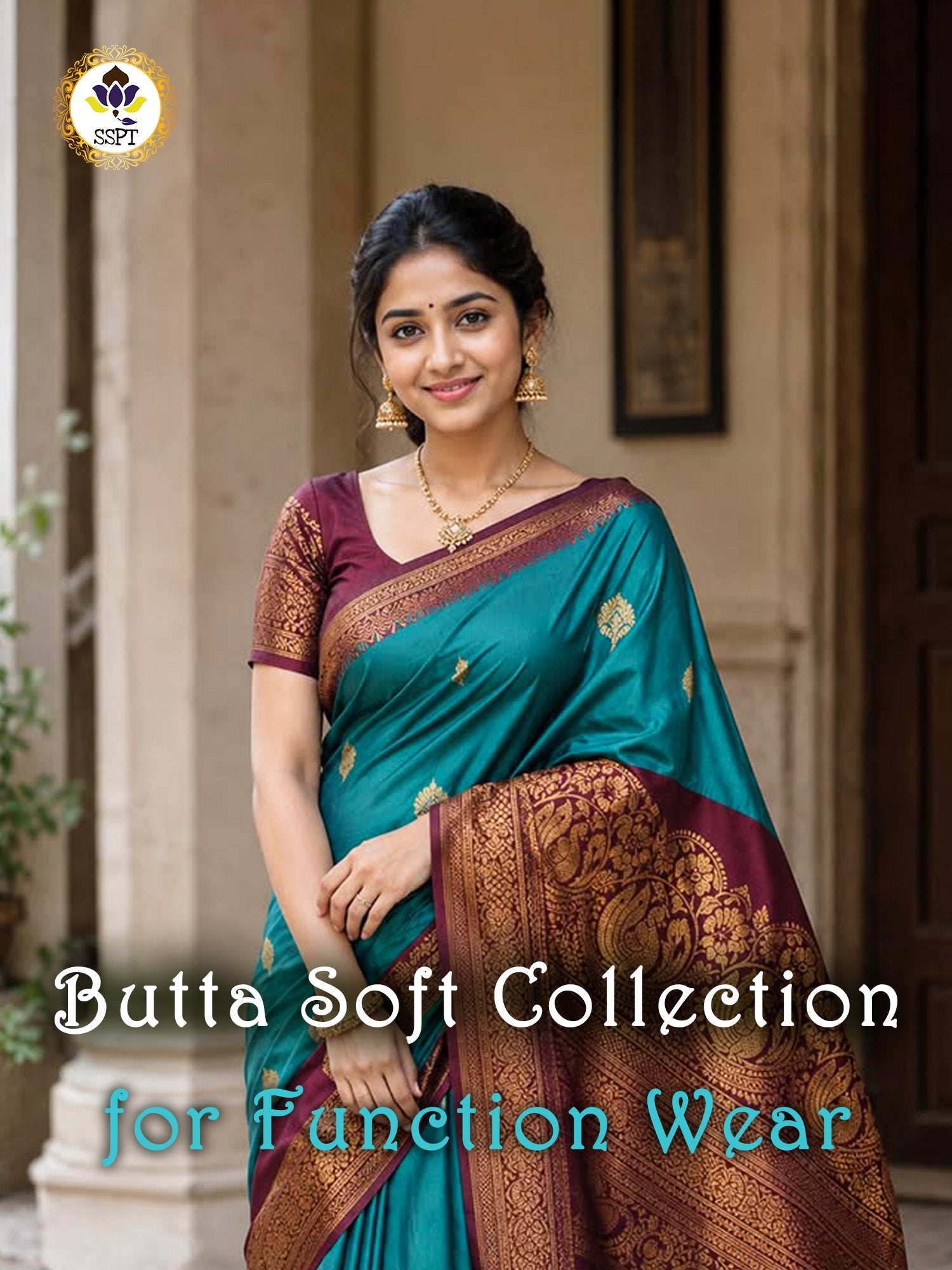 Birds Soft Silk Saree in Royal Blue with Zari Work for Wedding Wear