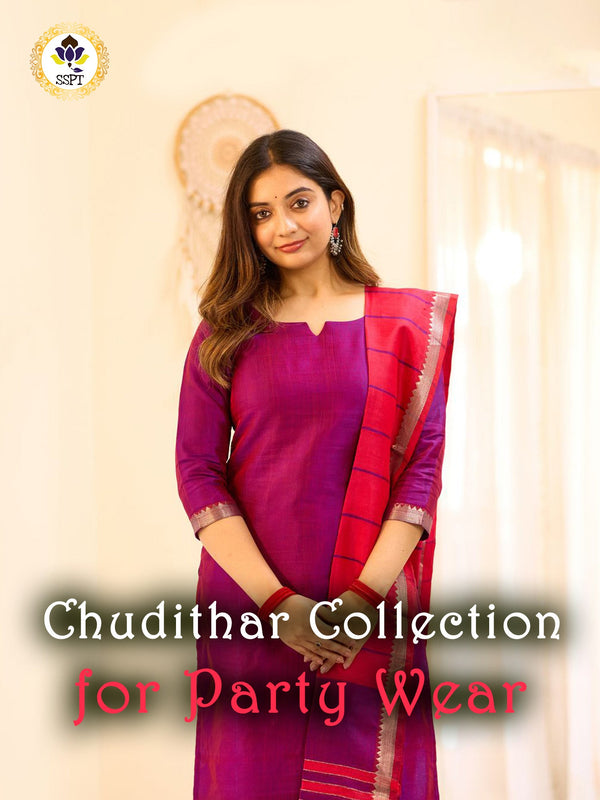 Cotton Chudithar Collection with Zari Design for Wedding Wear
