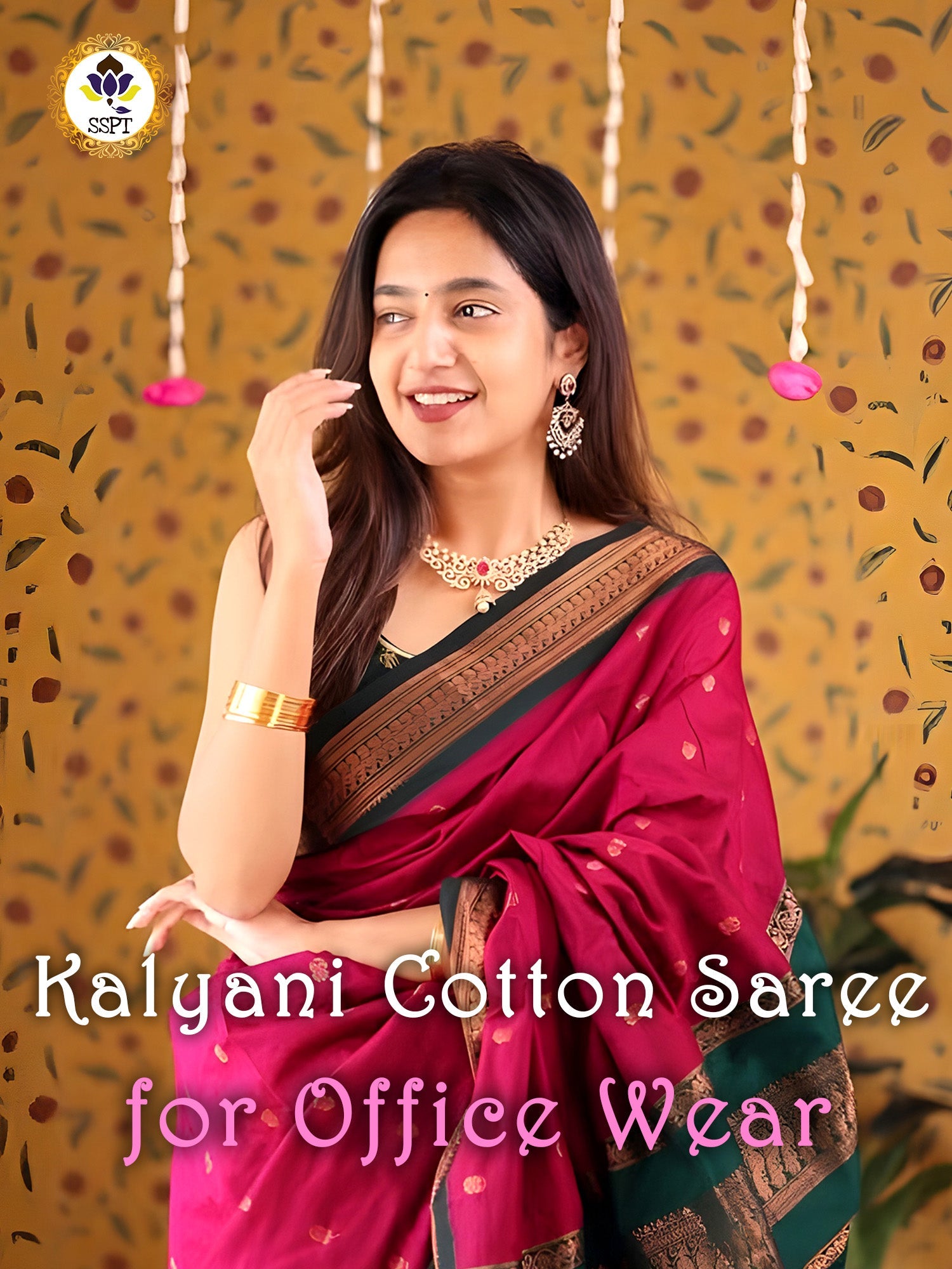 Kalyani Cotton Saree in premium soft cotton fabric with elegant traditional design suitable for daily wear, festive occasions, and ethnic styling.