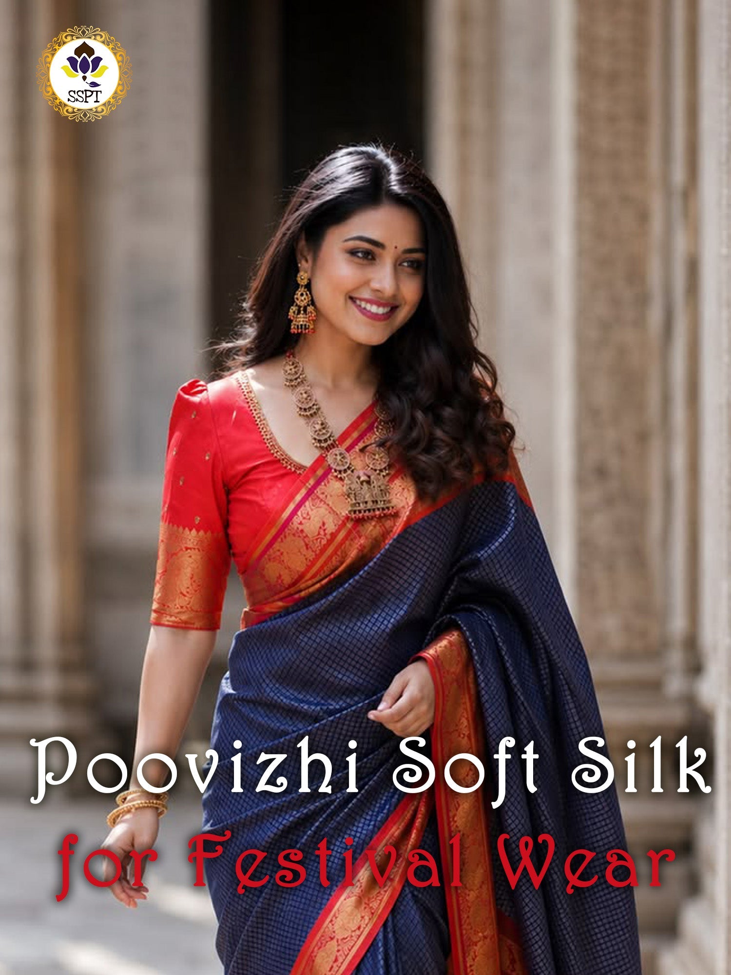 Poovizhi Soft Silk Collection premium soft silk Zari saree for festival wear
