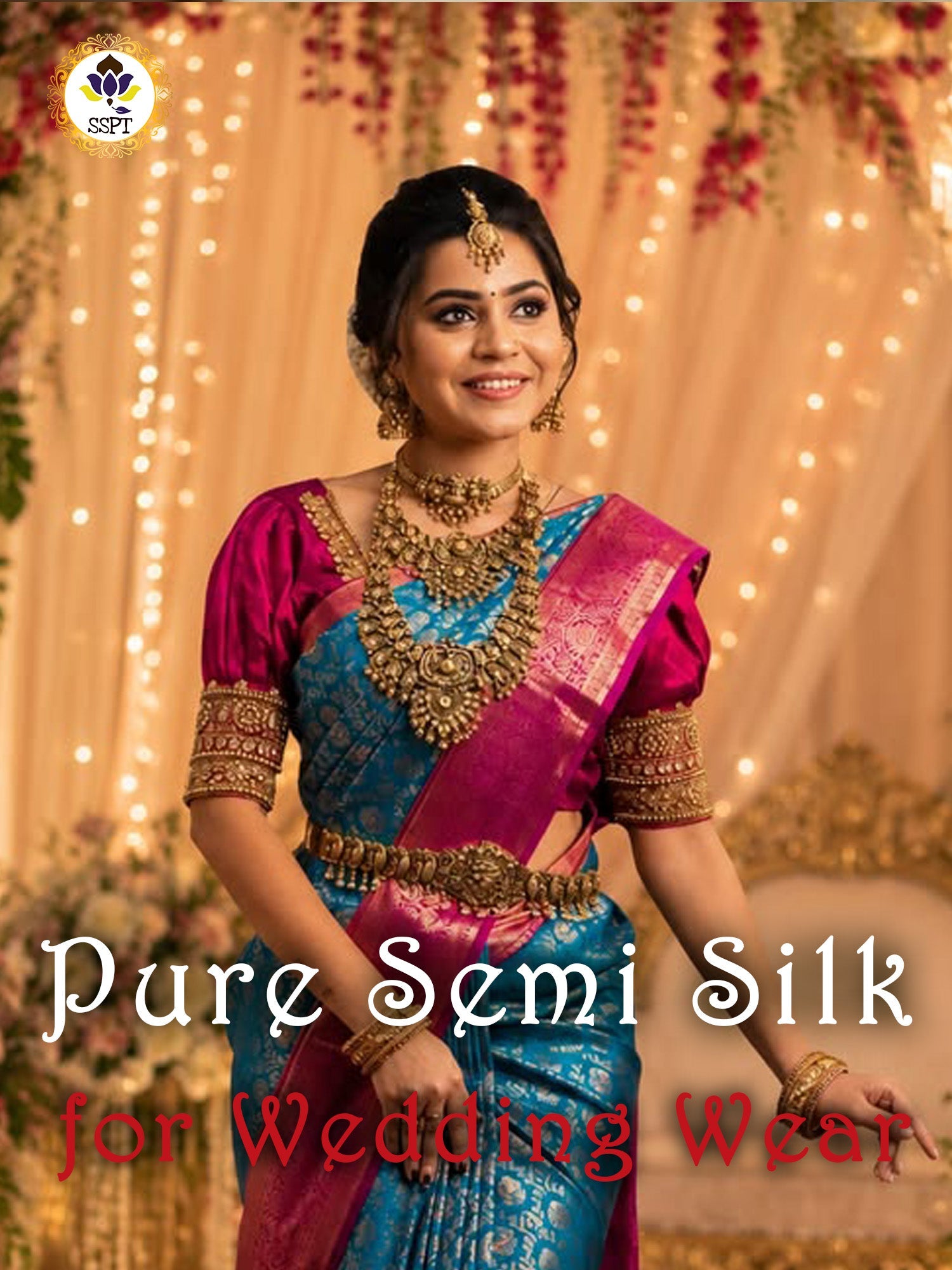 Pure Semi Silk Saree Collection with Zari Work for Wedding Wear