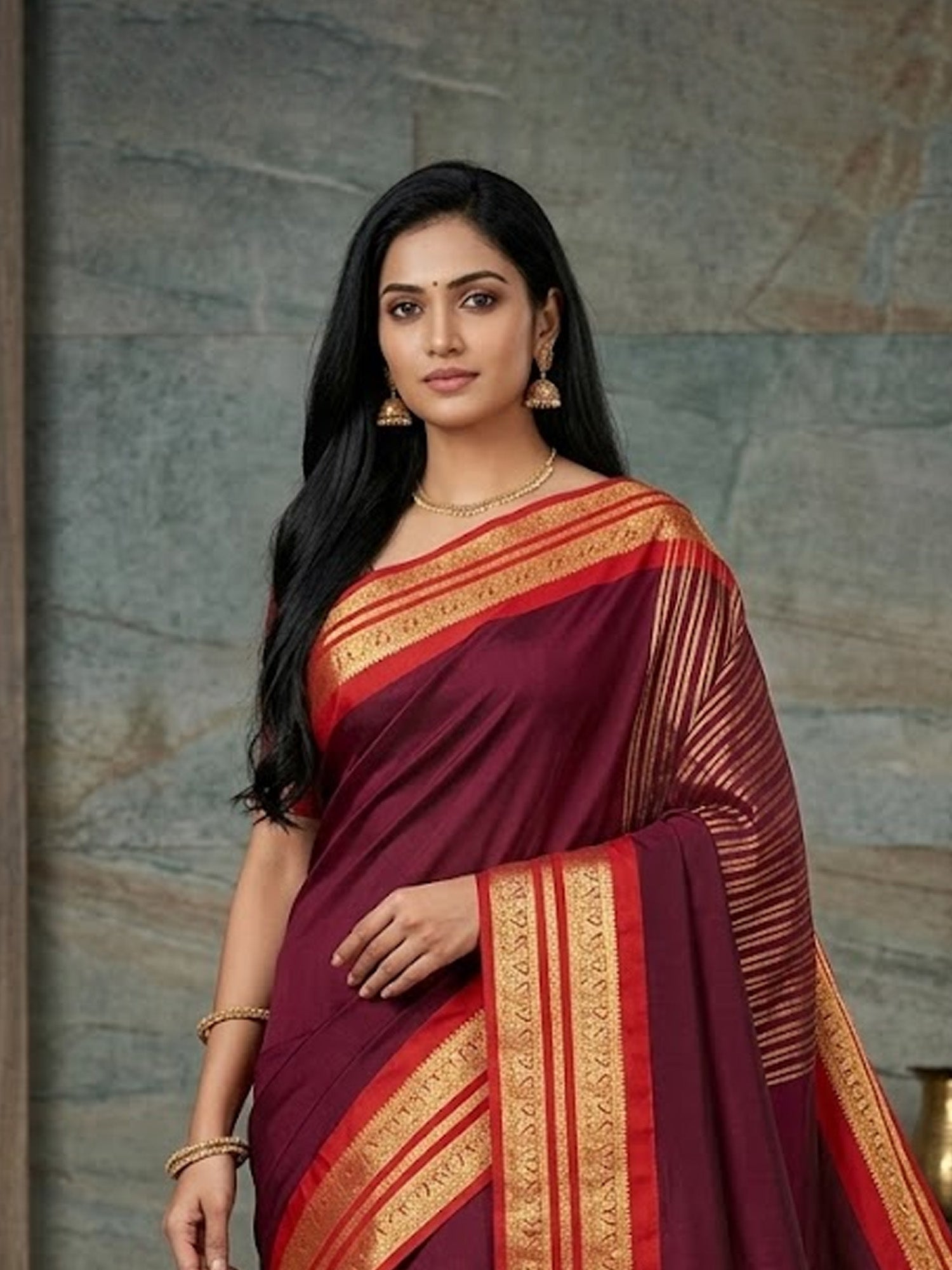 Riya Mysore Soft Silk Saree in royal blue with zari work for wedding wear